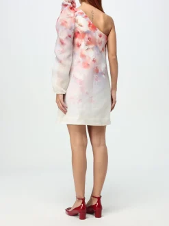 Abito a monospalla Zimmermann in lino e seta