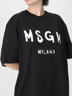Abito a t-shirt in cotone con maxi logo MSGM