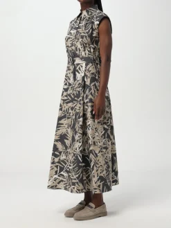 Abito chemisier Brunello Cucinelli in cotone con stampa floreale