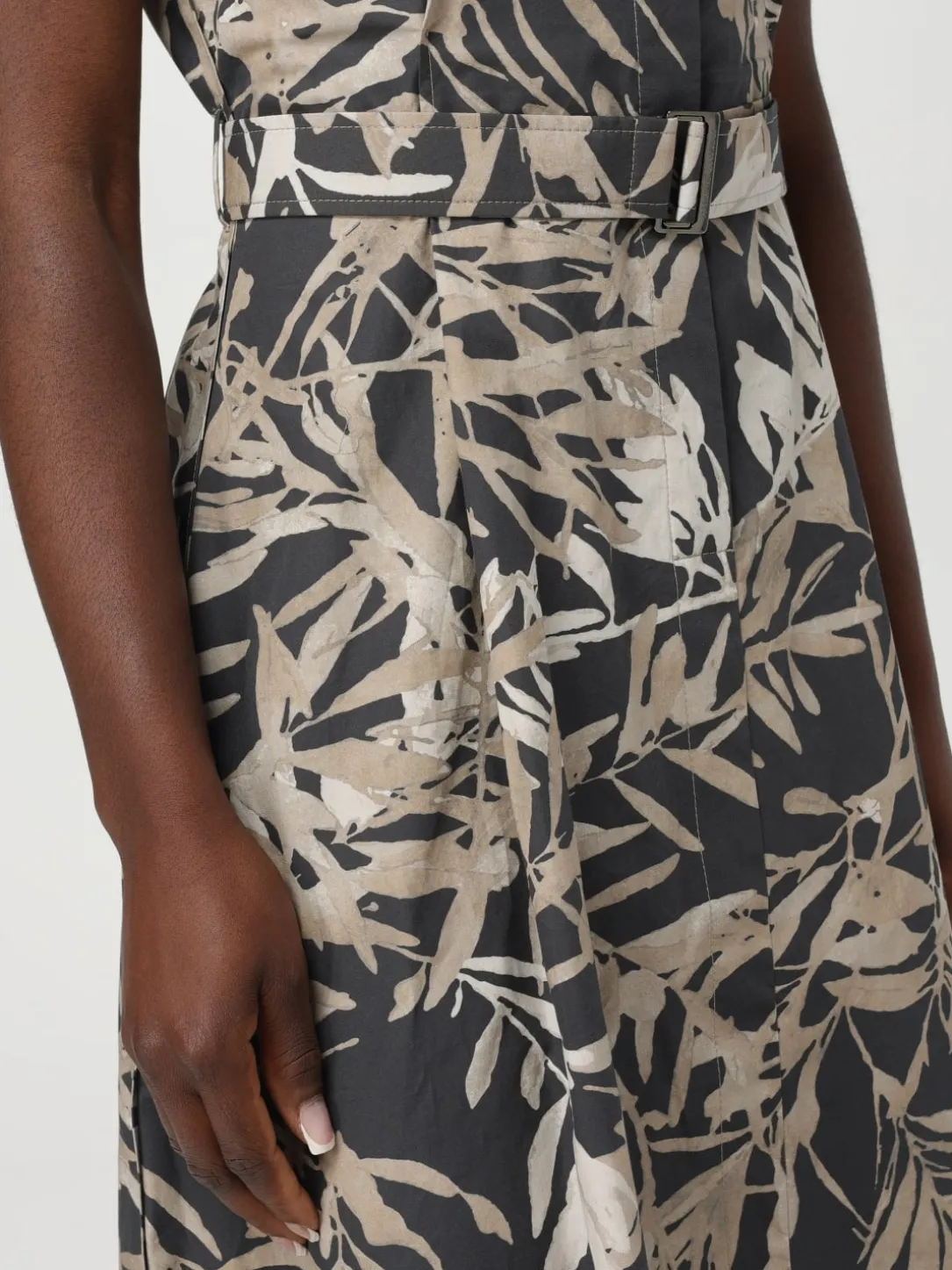 Abito chemisier Brunello Cucinelli in cotone con stampa floreale