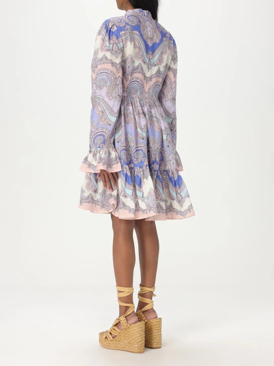 Abito chemisier Zimmermann in lino con stampa Paisley