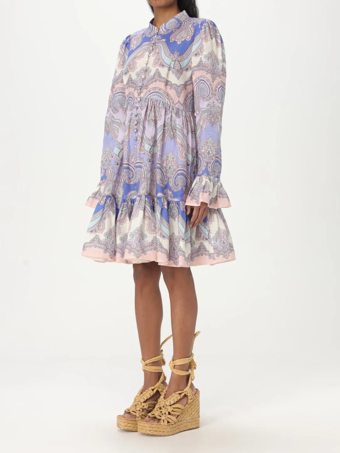 Abito chemisier Zimmermann in lino con stampa Paisley