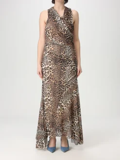 Abito Ganni in jersey riciclato animalier