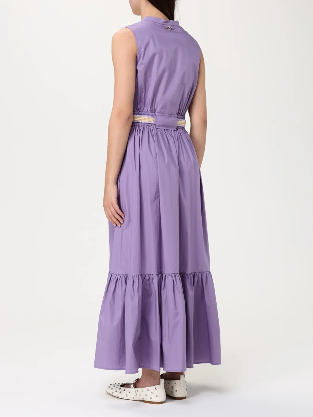 Abito in cotone con cinta Twinset