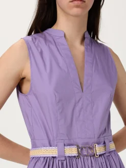 Abito in cotone con cinta Twinset