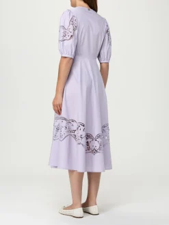 Abito in cotone con ricami macramé Twinset