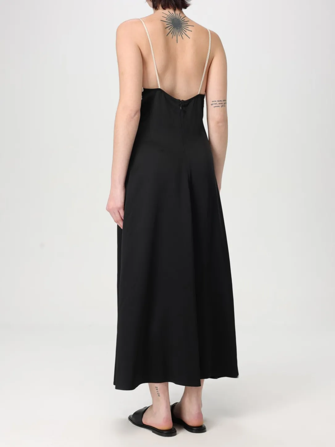 Abito Jil Sander in crepe con inserti in pizzo