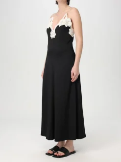 Abito Jil Sander in crepe con inserti in pizzo