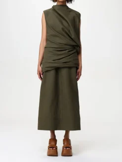 Abito Jil Sander in lino drappeggiato