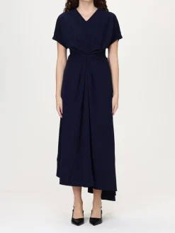 Abito lungo asimmetrico Meimeij in poliestere