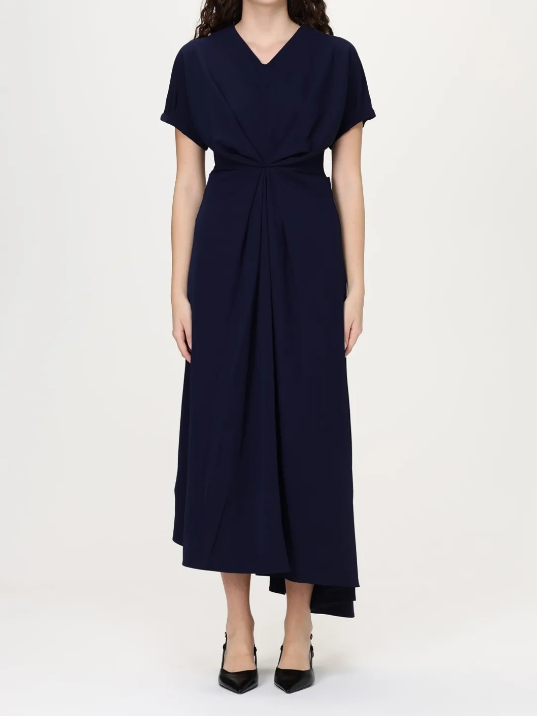 Abito lungo asimmetrico Meimeij in poliestere