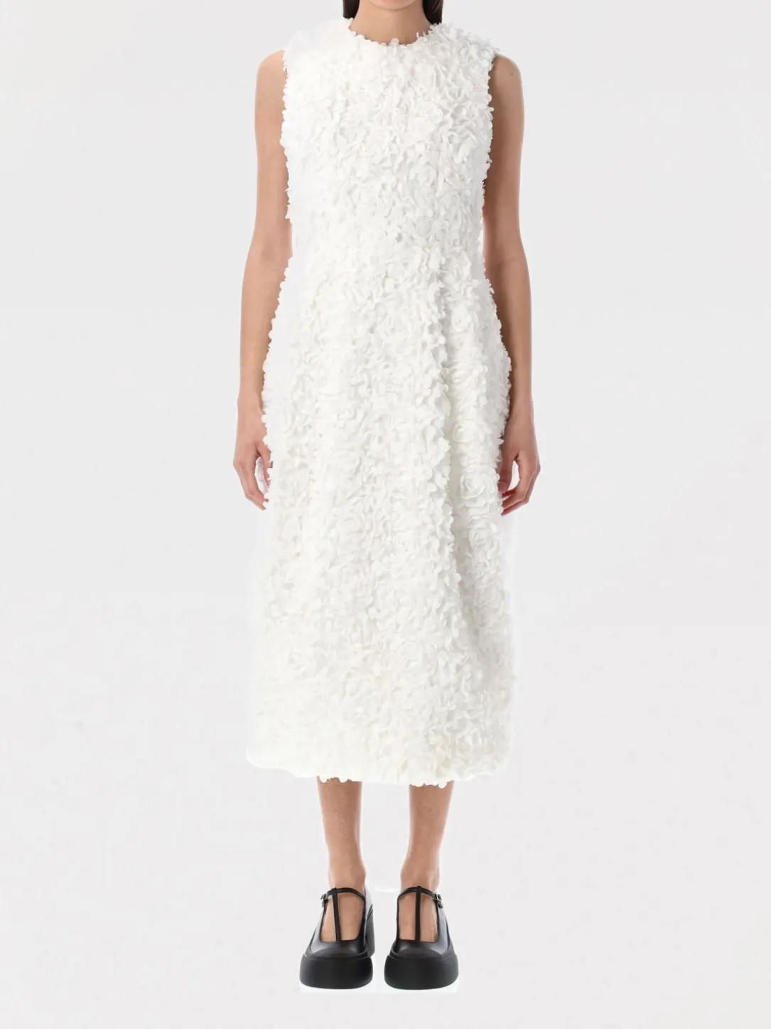 Abito midi Comme Des Garçons in organza con ricamo