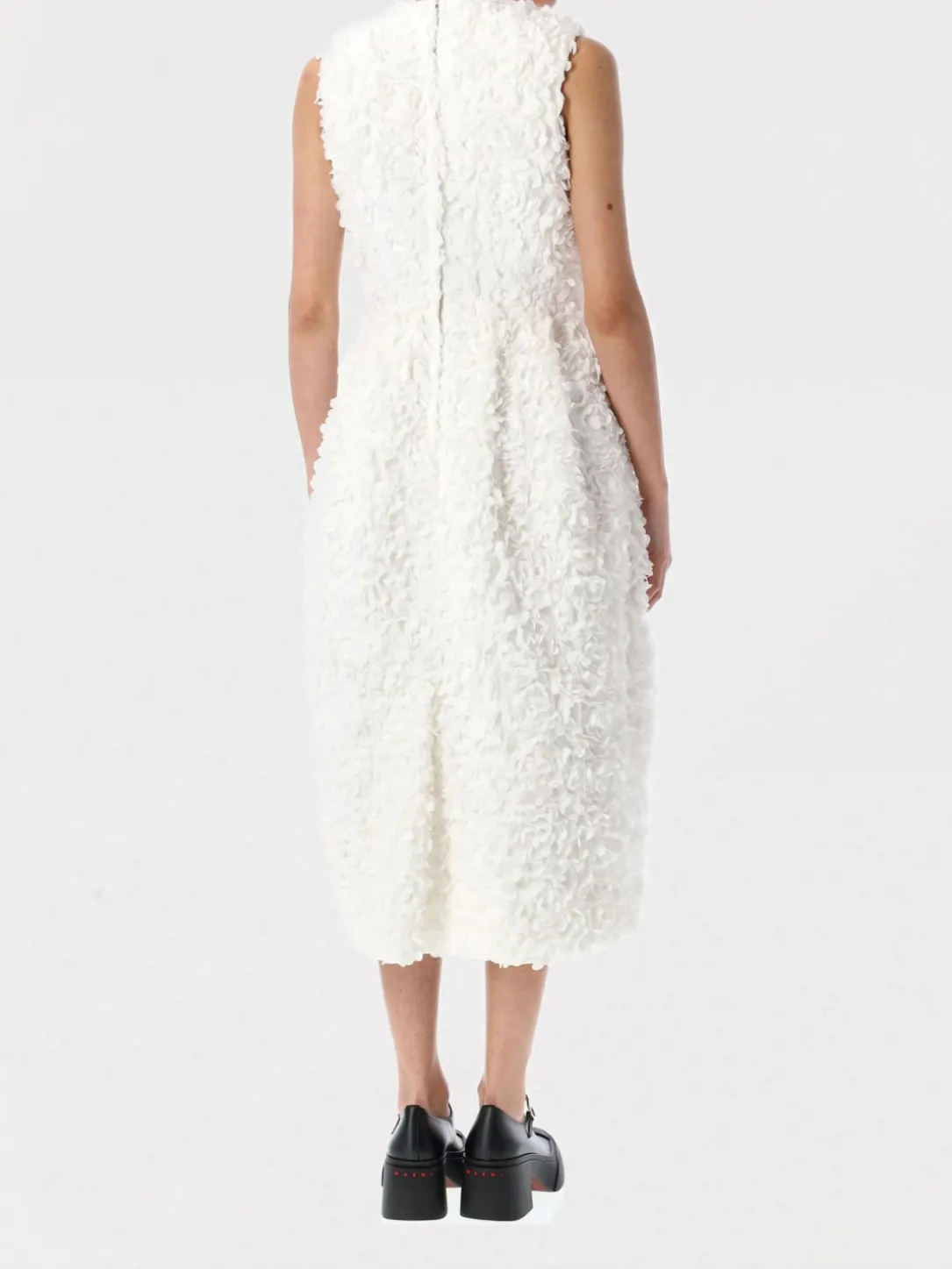 Abito midi Comme Des Garçons in organza con ricamo