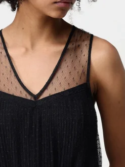 Abito midi Twinset in tulle point d'esprit