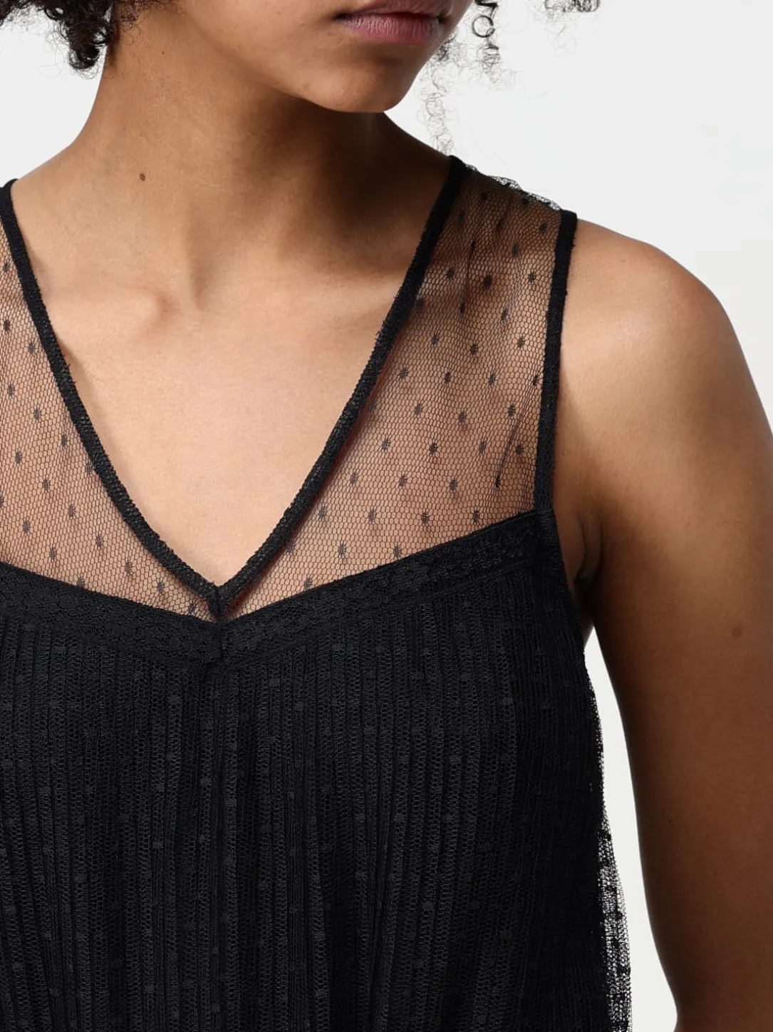 Abito midi Twinset in tulle point d'esprit