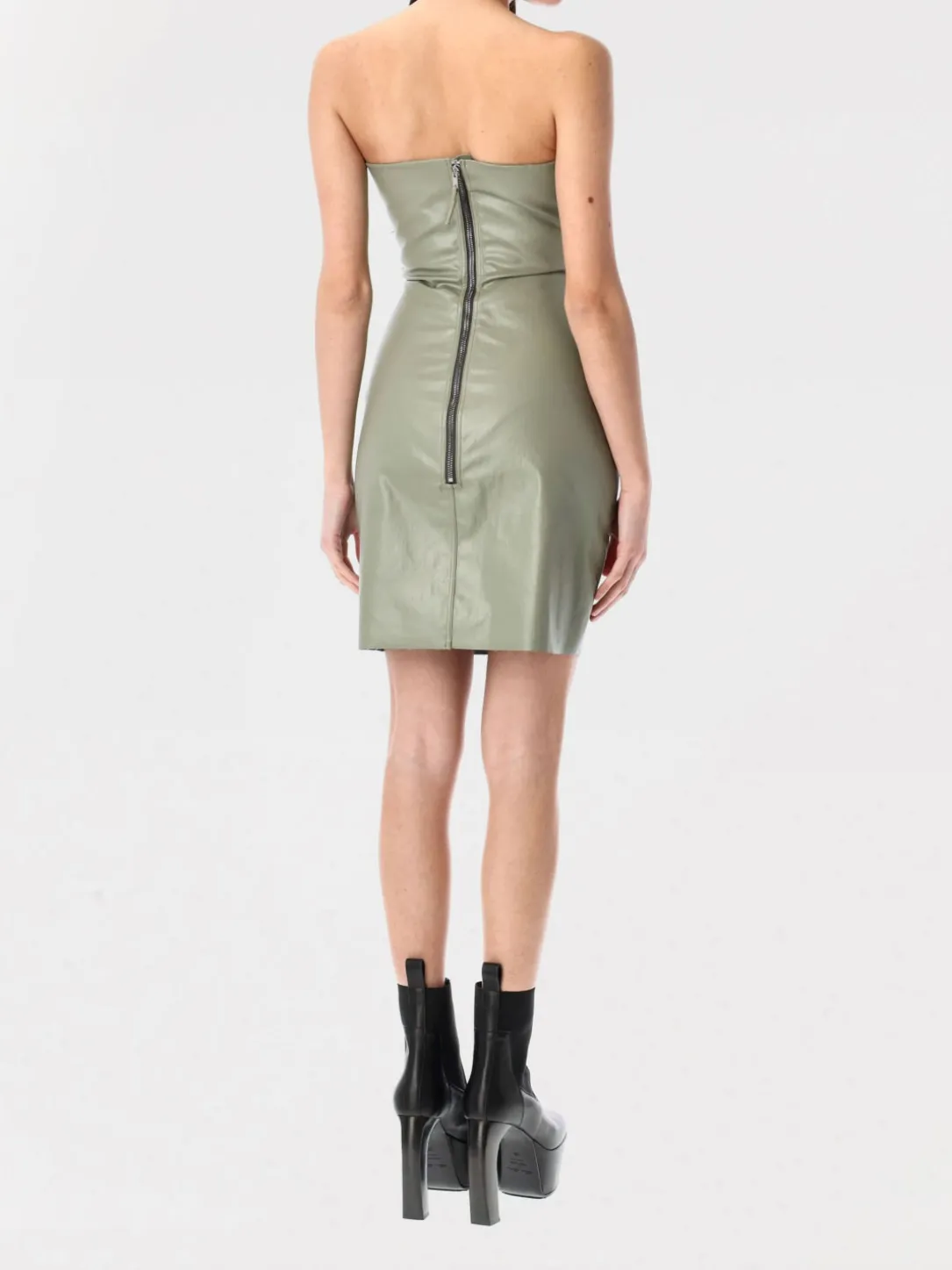 Abito Rick Owens in denim spalmato