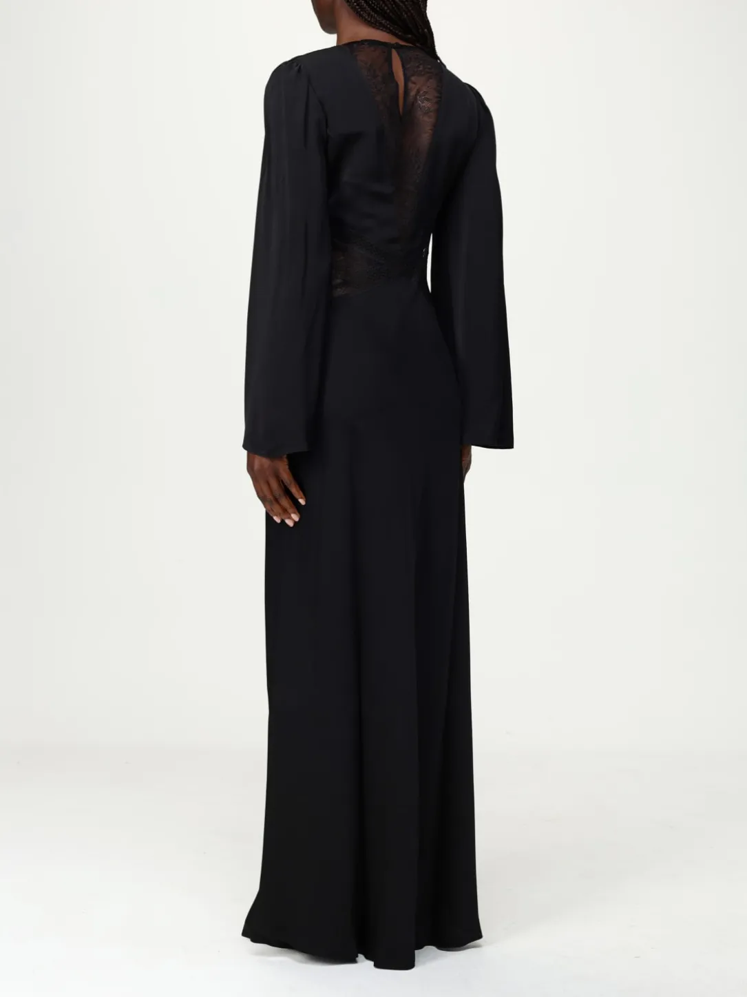 Abito Twinset in viscosa con inserti in pizzo