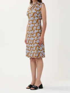 Abito Versace in viscosa stretch con stampa floreale