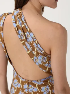 Abito Versace in viscosa stretch con stampa floreale