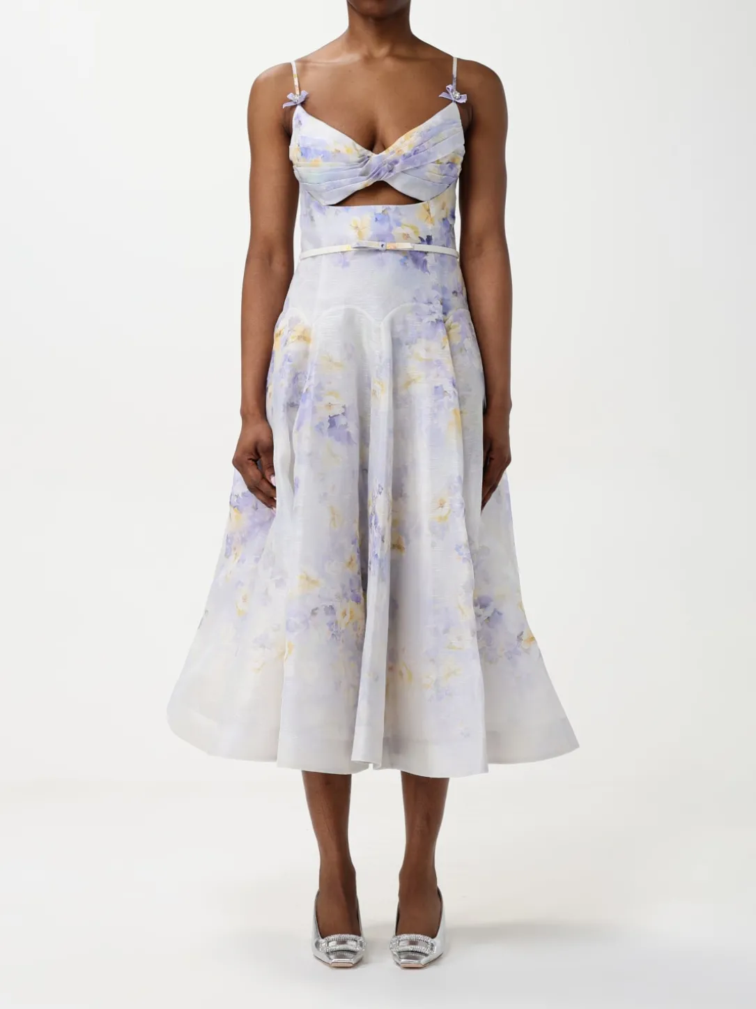 Abito Zimmermann in lino e seta con stampa floreale