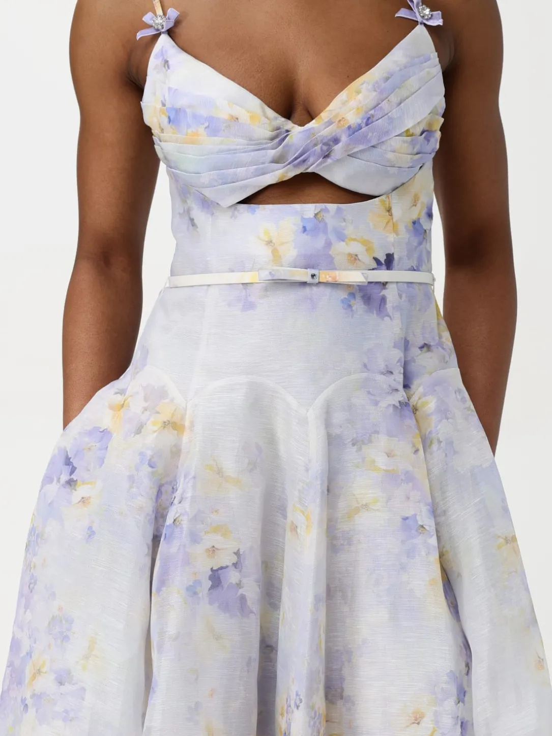 Abito Zimmermann in lino e seta con stampa floreale