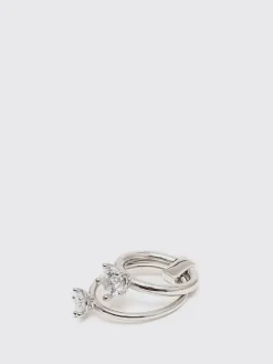 Anello Double Panconesi in ottone con zirconi incastonati