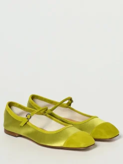 Ballerina Aeyde in raso e camoscio