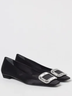 Ballerina Belle Viver Roger Vivier in raso con fibbia gioiello