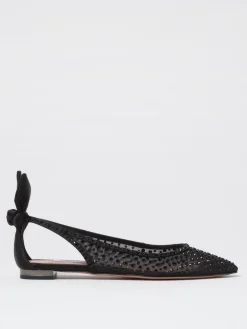 Ballerina Bow Tie Aquazzura in raso e nylon con strass all over