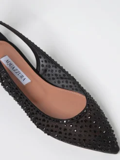 Ballerina Bow Tie Aquazzura in raso e nylon con strass all over