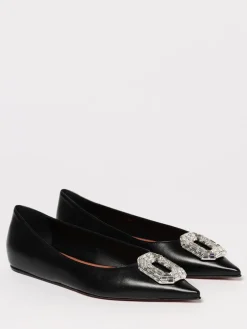 Ballerina Camelia Amina Muaddi in nappa con fibbia gioiello