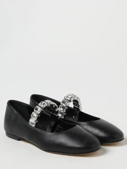 Ballerina Casadei in pelle con fettuccia gioiello