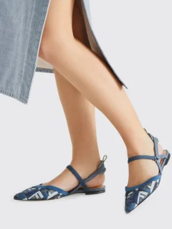 Ballerina Colibrì Lite Fendi in cotone e pelle con logo jacquard