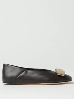 Ballerina Ferragamo in nappa con fiocco Vara