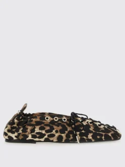 Ballerina Ganni in cotone stampa animalier
