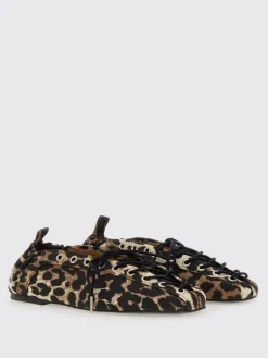 Ballerina Ganni in cotone stampa animalier