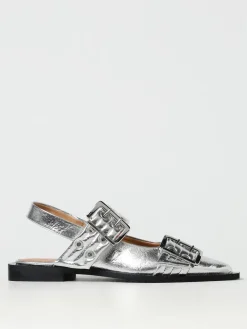 Ballerina Ganni in pelle sintetica laminata