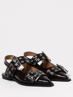 Ballerina Ganni in vernice stampa pitone