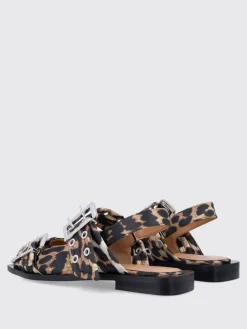 Ballerina Ganni in viscosa riciclata stampa animalier