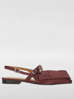 Ballerina Ganni in viscosa con maxi fiocco