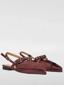 Ballerina Ganni in viscosa con maxi fiocco