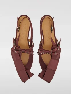 Ballerina Ganni in viscosa con maxi fiocco