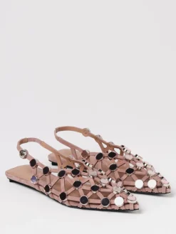 Ballerina Grid The Attico in camoscio traforato con borchie