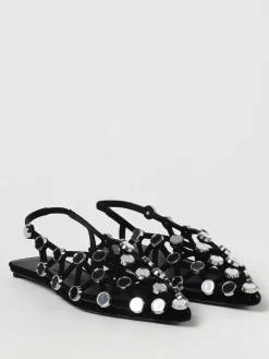 Ballerina Grid The Attico in camoscio con inserti metallici