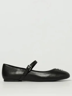 Ballerina Karo Karl Lagerfeld in pelle con logo di strass