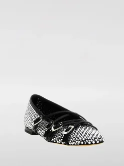 Ballerina Mach&Mach in pelle con strass all over