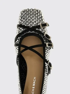 Ballerina Mach&Mach in pelle con strass all over