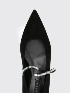 Ballerina Mini Melody Casadei in camoscio con fiocco gioiello