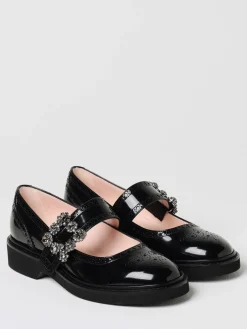 Ballerina Roger Vivier in pelle verniciata con motivo brogue