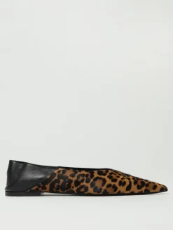 Ballerina Saint Laurent in cavallino animalier e nappa